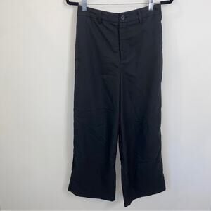 Sans Souci Pants Wide Leg High Elastic Waist Black Classic Corpcore Trousers M